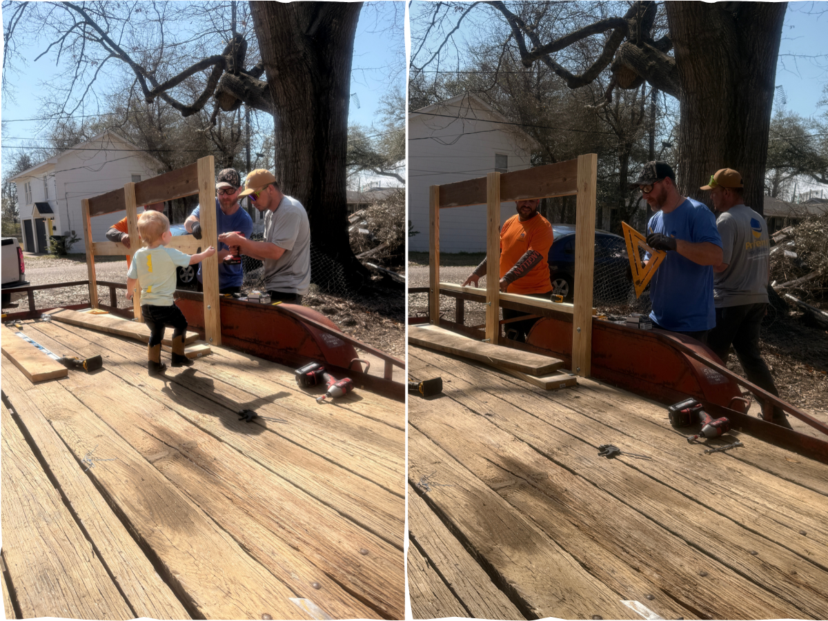 Custom trailer sides for storm debris hauling in Monroe Louisiana